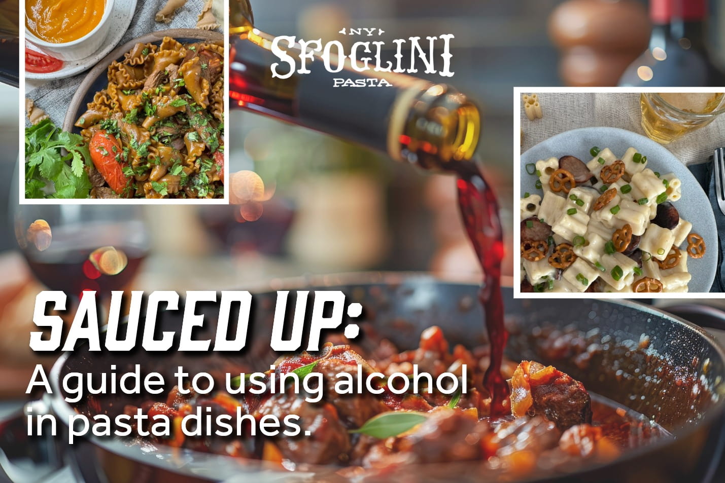 View the blog for for Sauced Up: A guide to using alcohol in pasta dishes.