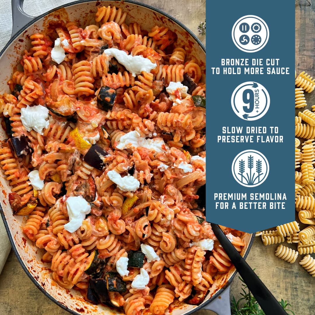 Sfoglini Radiators - Bronze die cut to hold more sauce. Slow dried to preserve flavor. Premium semolina for a better bite.