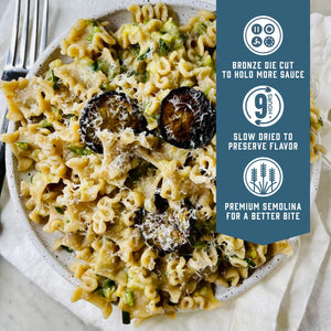 Sfogllini Best of Pasta Sampler - Bronze die cut to hold more sauce. Slow dried to preserve flavor. Premium semolina for a better bite.