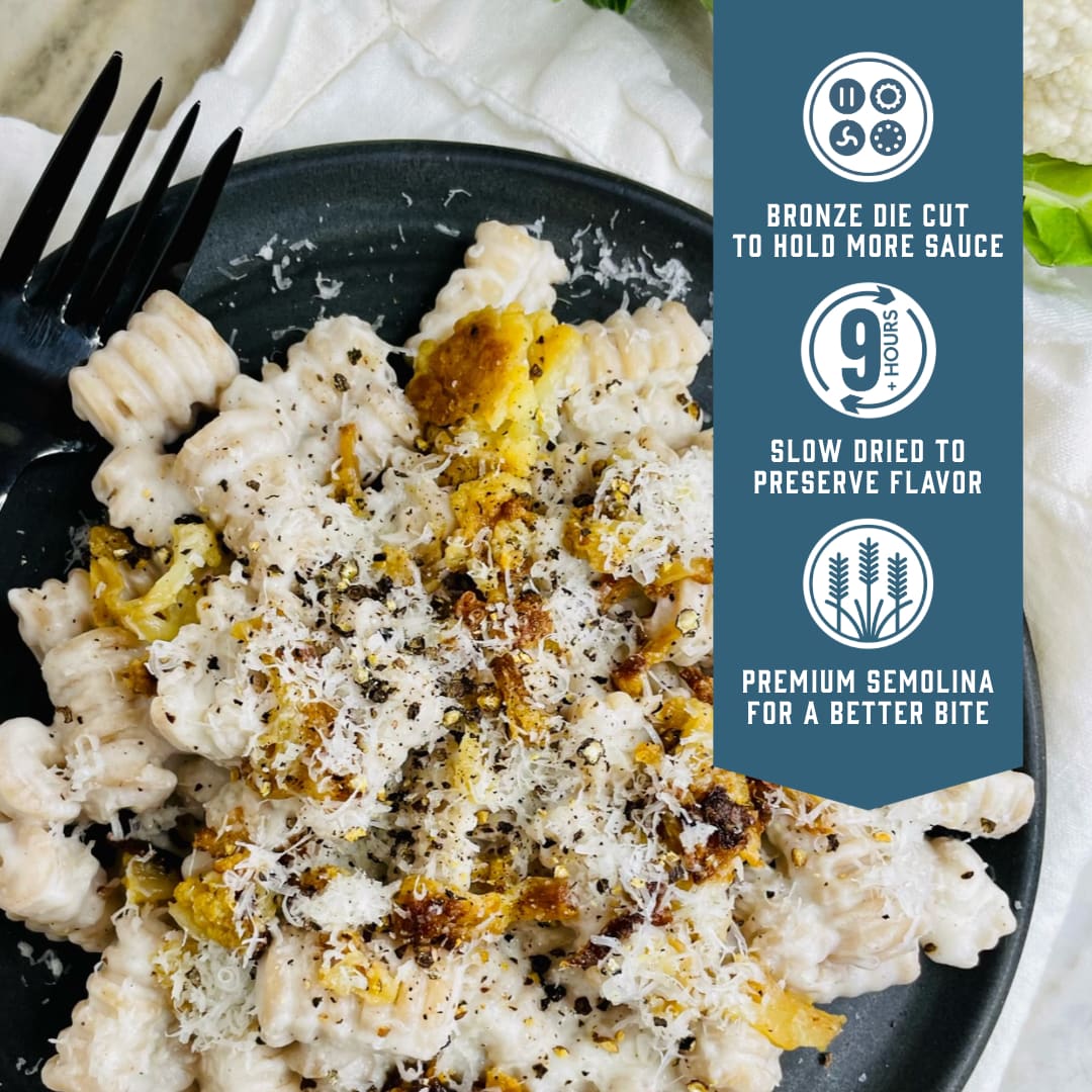 Sfoglini Whole Grain Radiators - Bronze die cut to hold more sauce. Slow dried to preserve flavor. Premium semolina for a better bite.