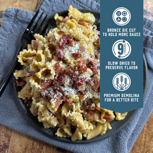 Sfoglini Whole Grain Trumpets - Bronze die cut to hold more sauce. Slow dried to preserve flavor. Premium semolina for a better bite.