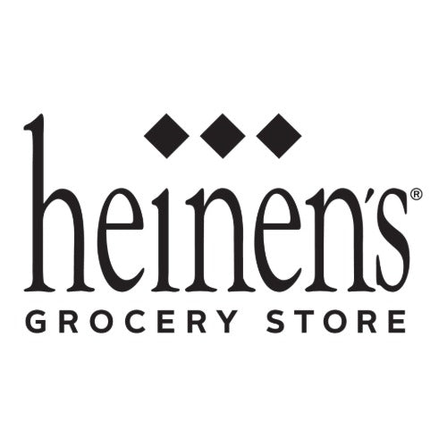 Logo of Heinens Grocery Store with black text on a white background