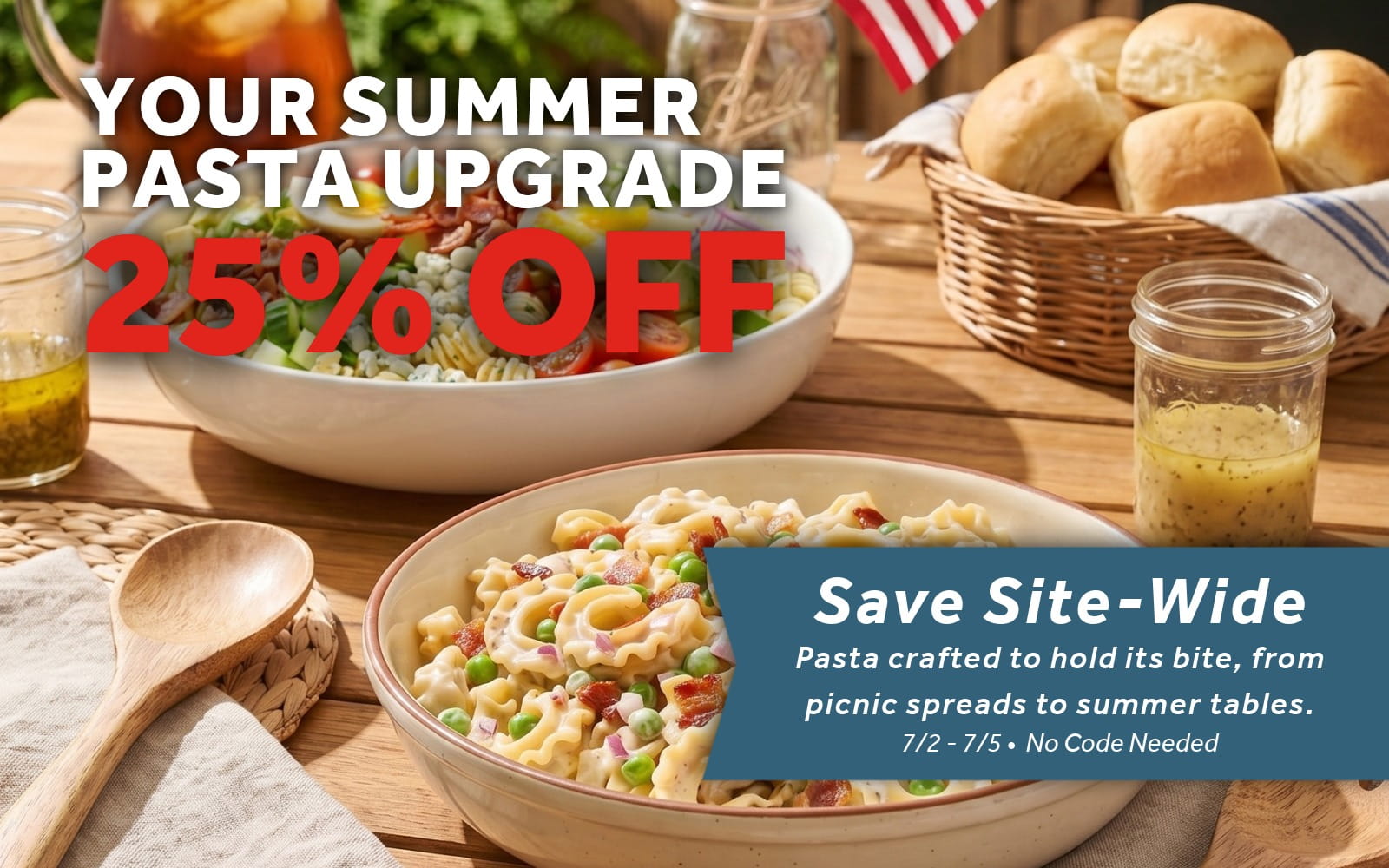  Browse and shop all Sfoglini pasta for 25% off from 7/2 - 7/5. No Code Needed, discount is auto applied at checkout.