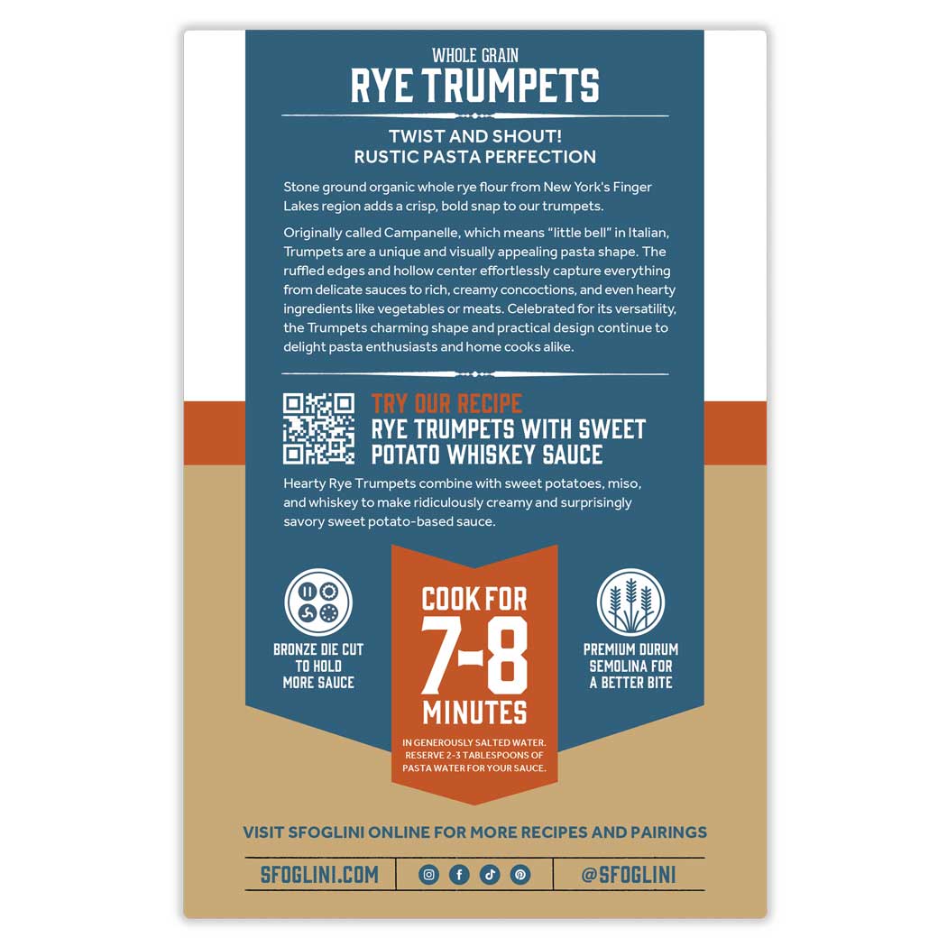 Sfoglini Rye Trumpets Organic Pasta