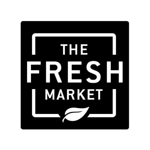 Logo of The Fresh Market with a black background and white text.