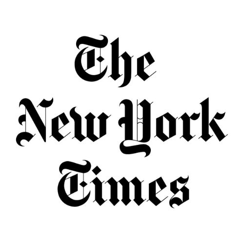 Black 'The New York Times' logo on a white background