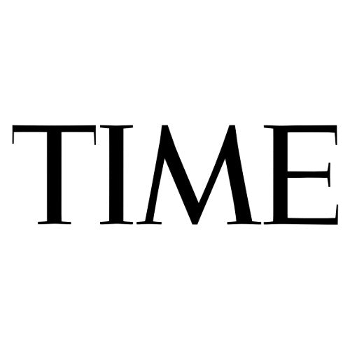 Black 'TIME' logo on a white background