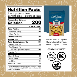 Nutrition Facts for CSaffron Vesuvio by Sporkful