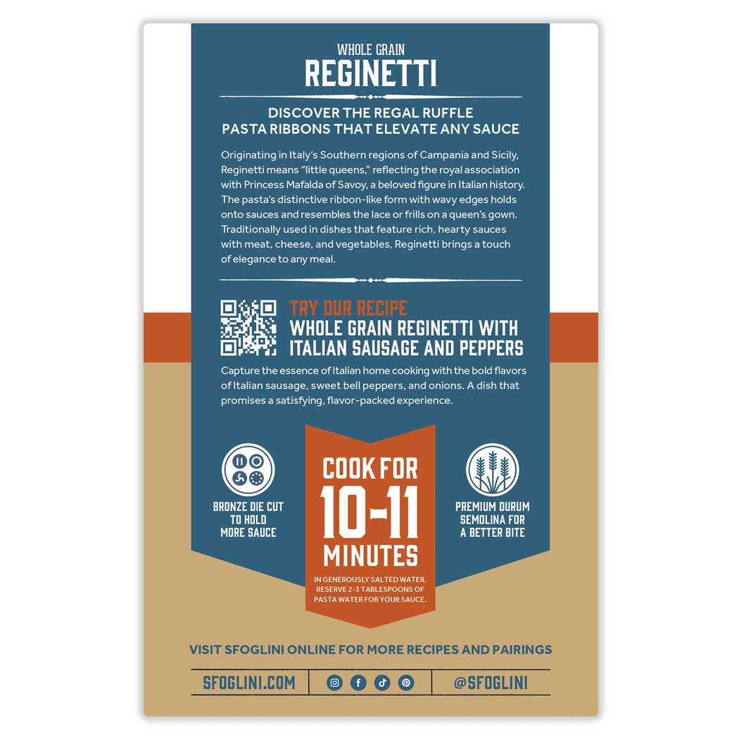 Sfoglini  Whole Grain Reginetti Organic Pasta