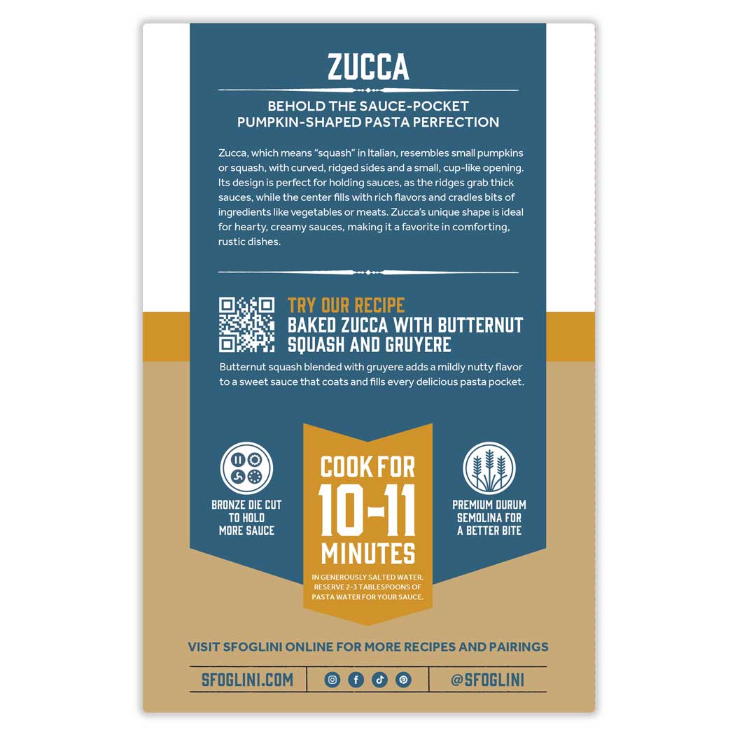 Sfoglini Semolina Zucca  Organic Pasta 