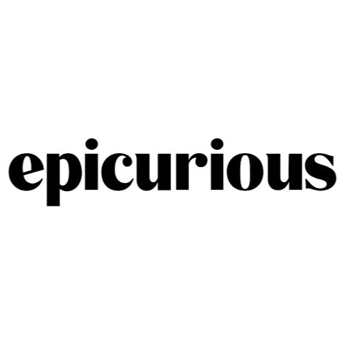 Black 'epicurious' text on a white background