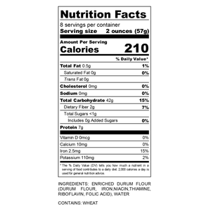 Sfoglini - Cascatelli by Sporkful Nutritional Information